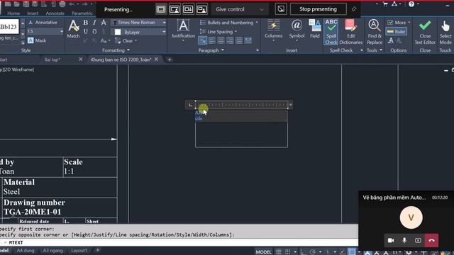 AutoCAD#10 BT ve khung ten theo DIN ISO 7200 смотреть онлайн