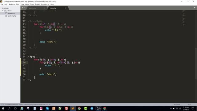 pattern program using php || #3 (Pyramid Pattern) смотреть онлайн