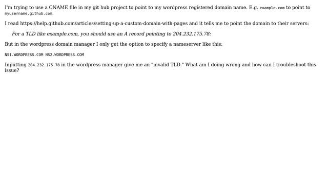 How to point a Wordpress registered domain to github pages? смотреть онлайн