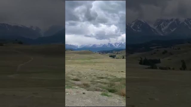 Незабываемый вид снежных гор Алтая по Чуйскому тракту. смотреть онлайн