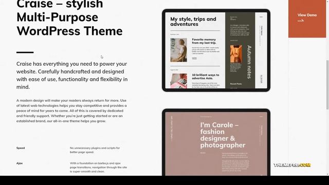 Craise - Multi-Purpose WordPress Portfolio Theme scroll 10 Website Builder смотреть онлайн