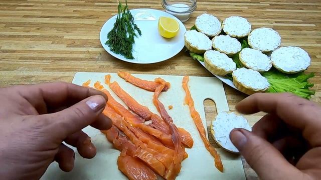 Тарталетки с Перепелиным Яйцом, Творожным Сыром и Форелью! Закуска на Новый год! смотреть онлайн