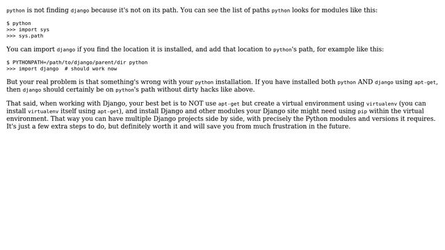 Ubuntu: Django installed, but can't import django in python (2 Solutions!!) смотреть онлайн