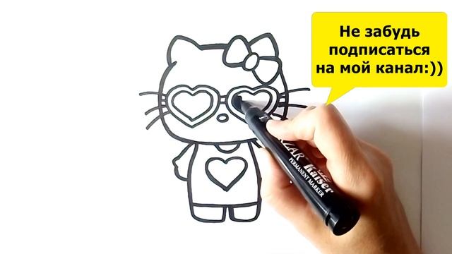 Раскраска Хелло Китти. Как нарисовать и раскрасить Хелло Китти.