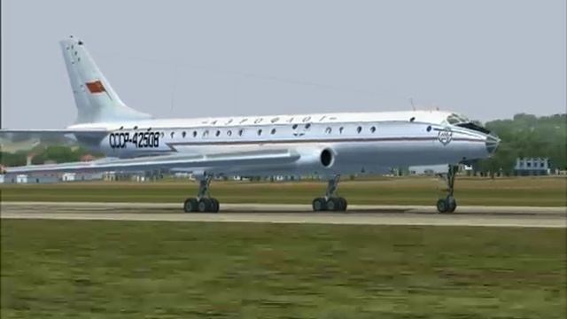 FS2004 Tu-104 Visual Landing To Krakow (EPKK). Ту-104. Визуальная посадка.