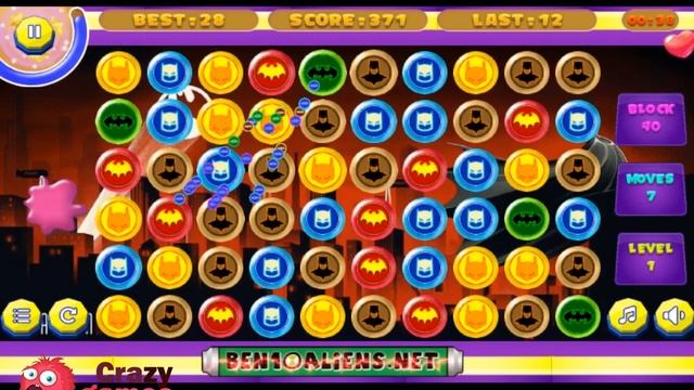 Batman Match 3 Matching Puzzle Game| Walkthrough CrazyGamesOnline смотреть онлайн