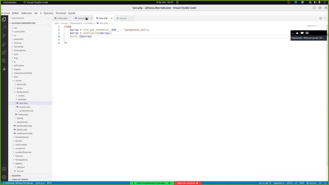 Lista de la comprar con PHP, arrays y serialize смотреть онлайн