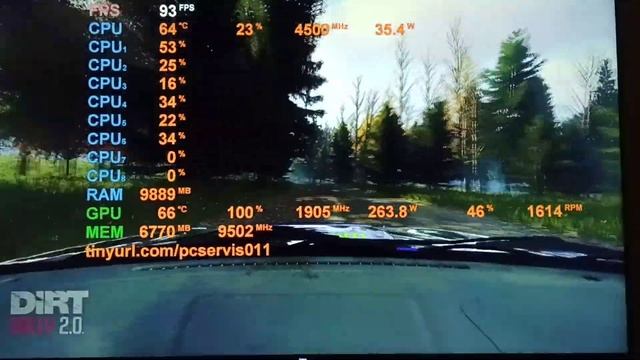 Manli Nvidia RTX 3070 Ti Triple Fan, Intel Core I7 3770K @ 4.5G: DIRT 2 Benchmark @ Max Settings 4K
