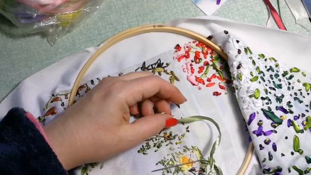 Alla Chait Вышивка лентами деревьев на картине. Мастер Класс смотреть онлайн