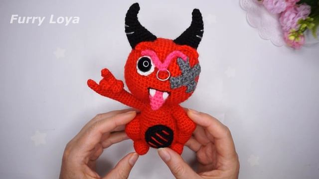 ?Новинка?Авторский МК : Веселый алый монстр крючком . Жуткий амигуруми .Tutorial смотреть онлайн