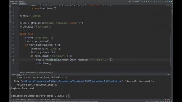 [Python] Как создать голосового помощника | Ищем информацию в Wikipedia и управляем браузером