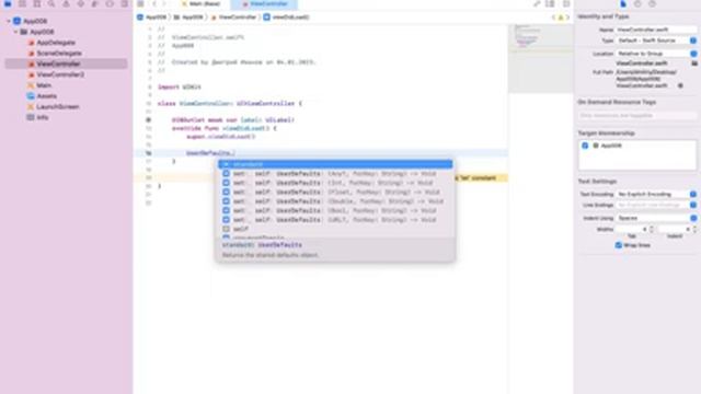Долговременное хранение данных. UserDefaults. Swift.