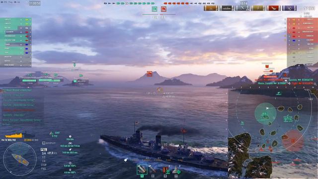 World of Warships Schlachtkreuzer Moltke смотреть онлайн