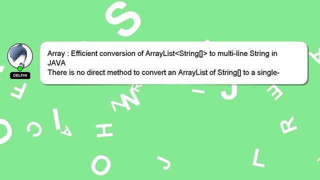 Array : Efficient conversion of ArrayList String[] to multi-line String in JAVA смотреть онлайн