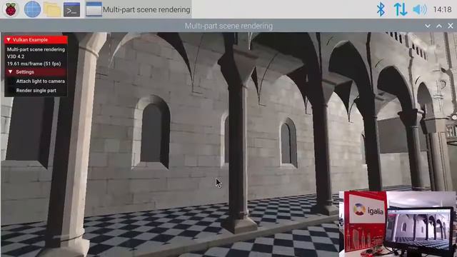 Raspberry Pi 4 open-source Vulkan driver running Sascha Willem's Vulkan demos смотреть онлайн