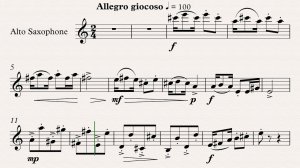 Дебюсси К. "Маленький негритёнок" видео-минусовка и ноты для саксофона-альта, темп 100