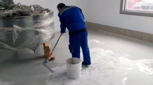 Покраска бетонного пола эпоксидной краской Epicrete EP-PR! Легко, надёжно, долговечно!