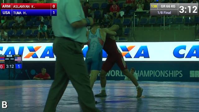 1/8 GR - 66 kg: K. ASLANYAN (ARM) df. H. TUMA (USA), 4-1 смотреть онлайн