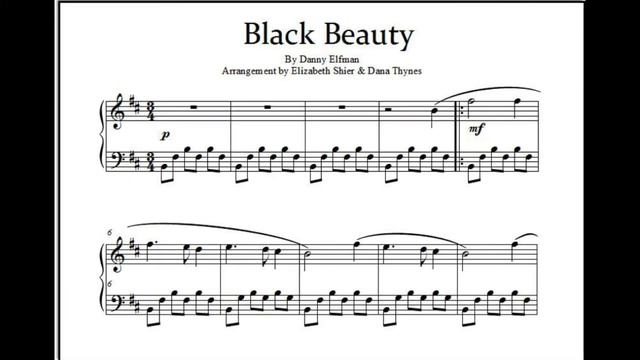 Black Beauty Theme from the movie, Piano Sheet music in the key of Bm смотреть онлайн