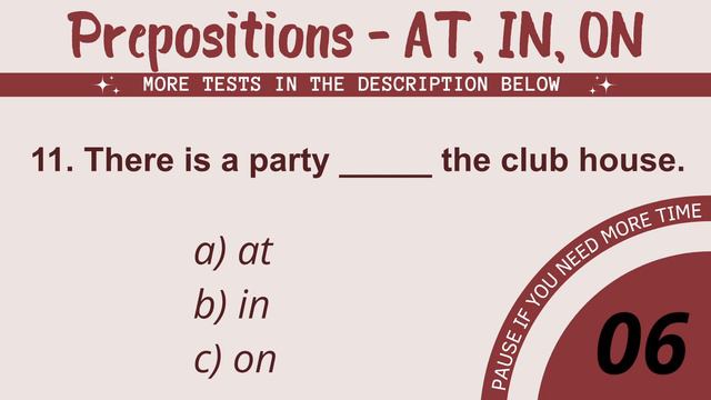 Prepositions Test / Quiz - AT, IN, ON | English Grammar Test #2 смотреть онлайн
