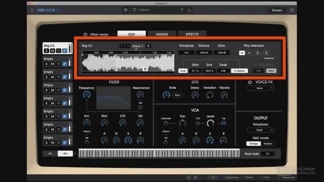 14. Edit Section - Sample Browser
