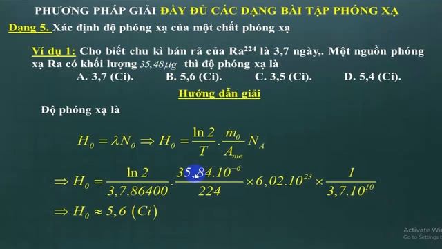 Phương pháp giải đầy đủ 9 dạng bài tập phóng xạ смотреть онлайн