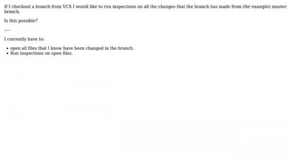 use code inspections in PHPstorm to review a branch or pull request