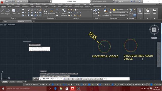 How to draw polygon in AutoCAD смотреть онлайн