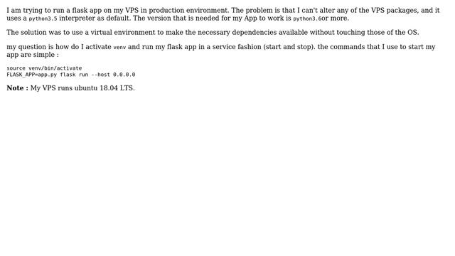 Unix & Linux: Running python flask app with virtual environment (VENV) on VPS in background смотреть онлайн