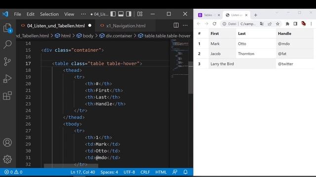 Listen und Tabellen in Bootstrap 5 - Tutorial смотреть онлайн