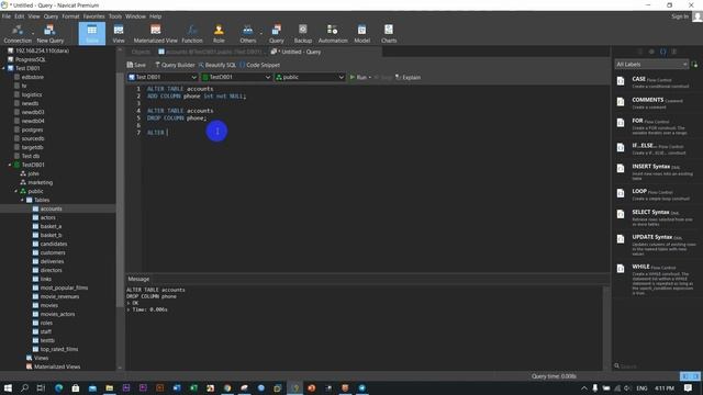 Alter and Drop table in PostgreSQL. смотреть онлайн