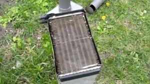 Печь для подогрева детского басейна или летнего душа на даче  Сделана на коленке за день из мусора