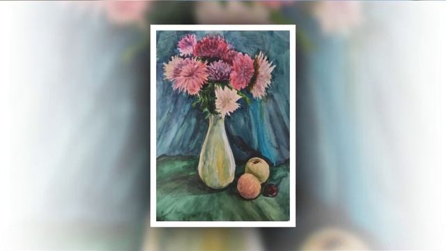 Выставка рисунков Букет учителю /рисуем цветы / рисуют дети смотреть онлайн