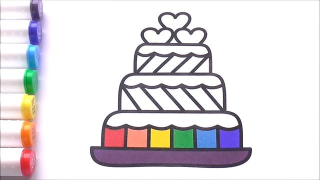 Радужный Торт Раскраска Как Рисовать Торт Рисуем Раскраски Rainbow Cake Coloring Book How To Draw смотреть онлайн