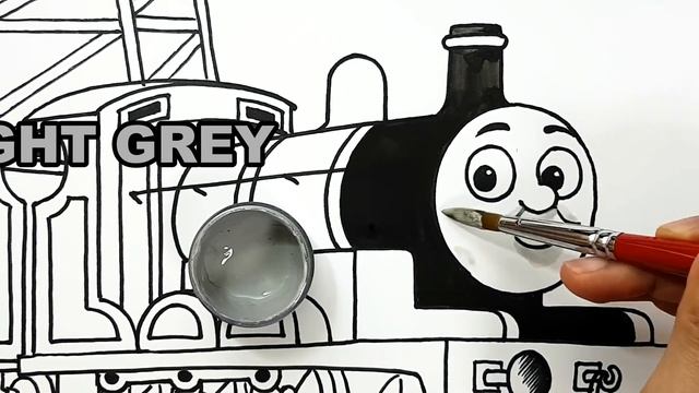 Draw a train James The Red Engine . learn colors easy coloring pages for kids смотреть онлайн