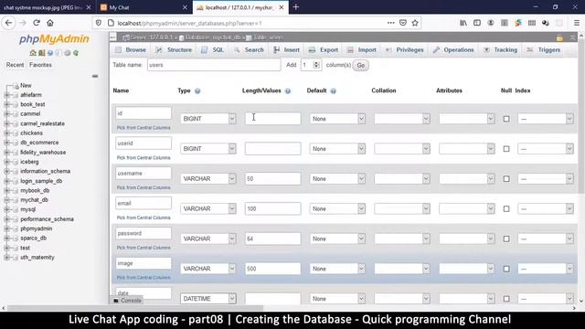 Live chat app | Part08 Create the Database | Javascript, AJAX, HTML, CSS, JSON, PHP, MYSQL Tutorial смотреть онлайн