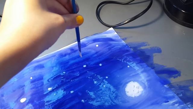 рисуем красивое ночное небо #9 смотреть онлайн