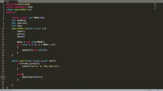 Sparse matrices: what is sparse matrices? How to add two sparse matrices and example code. смотреть онлайн