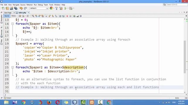 php tutorial: foreach loop & each function смотреть онлайн