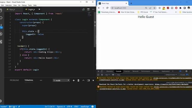 ReactJS Tutorial | Conditional Rendering | Part 16 смотреть онлайн