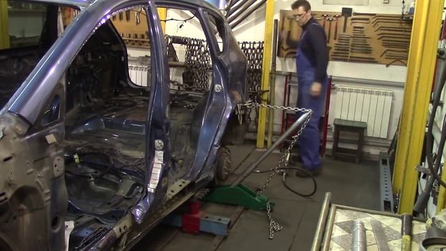 Кузовной ремонт. Субару Трибека, первая попытка потянуть. Body Repair.