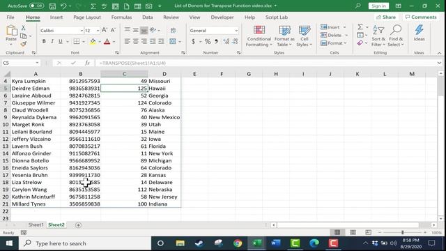 The Excel TRANSPOSE Function смотреть онлайн