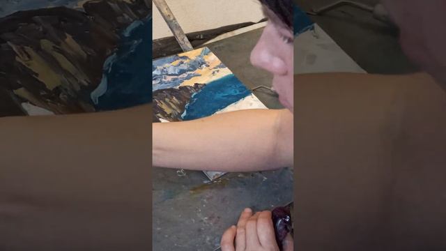 Пишем маслом морской пейзаж домик у моря Крым painting a seascape in oil Круглова Людмила смотреть онлайн