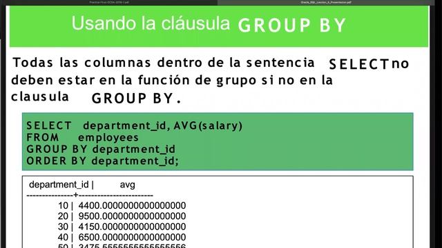 Curso SQL oracle 19c desde cero - Capitulo 4 Funciones De Grupos - 23-01-2021 смотреть онлайн