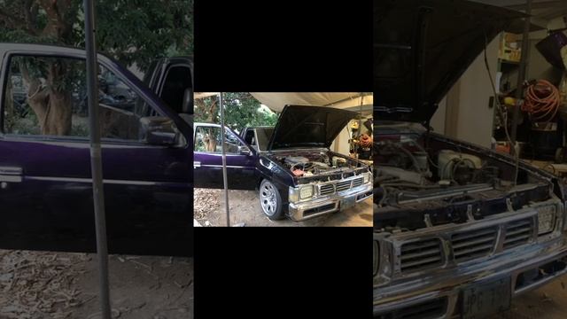 (Before and after) Nissan hardbody d21 bodywork and paint black with purple pearl смотреть онлайн