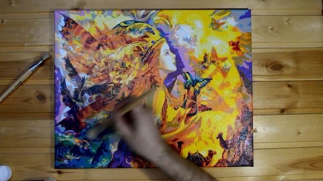 Нанесение лака на картину по номерам / Painting by nombers смотреть онлайн