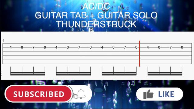 AC/DC THUNDERSTRUCK GUITAR TAB + SOLO смотреть онлайн
