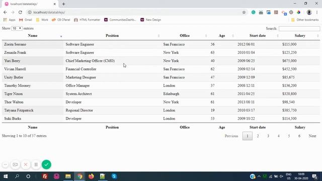 DataTables Js Enable Disable Sorting смотреть онлайн