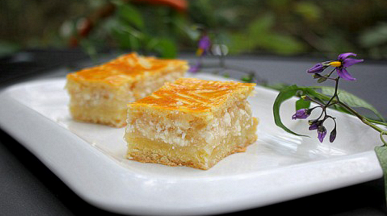 ПЕСОЧНЫЙ ПИРОГ С ЯБЛОЧНО ТВОРОЖЕННОЙ НАЧИНКОЙ смотреть онлайн