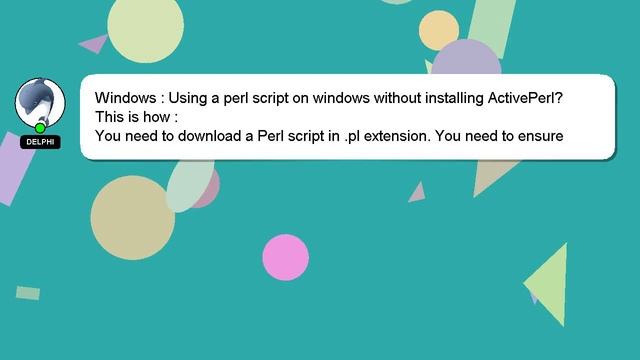 Windows : Using a perl script on windows without installing ActivePerl? смотреть онлайн